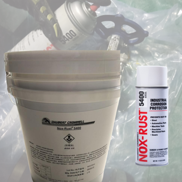 Nox-Rust 5400 is a contact inhibitor with a brown sticky coating and prevents corrosion